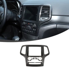Console GPS Navigation Panel Trim Cover For Grand Cherokee 2014-18 Carbon Fiber