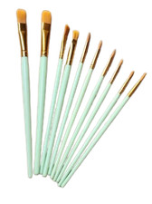Set of 10 Nylon Brush Set Peppermint Green