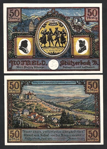 Germany, Stutzerbach 50 Pfennig 1921, UNC, 5 Pcs LOT - Picture 2 of 4