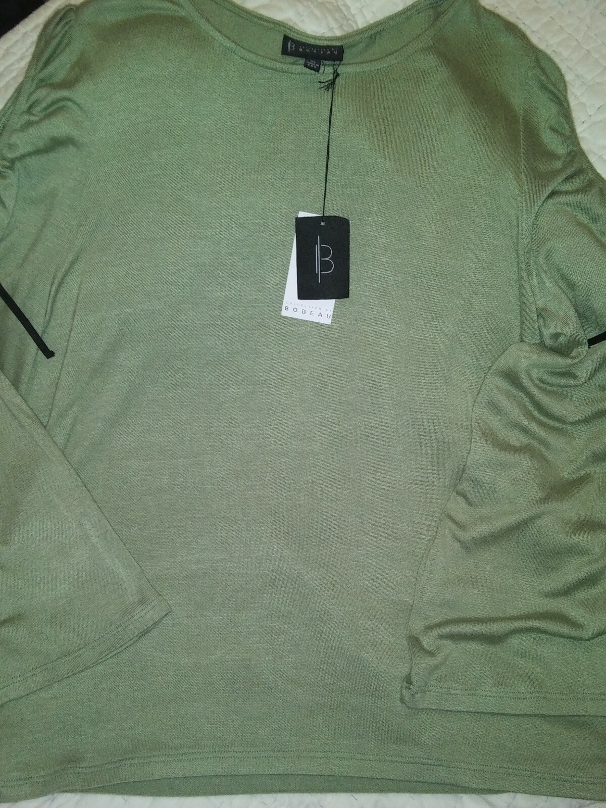 NWT B Collection by Bobeau XL Open Cut Out Cold Shoulder Sage ...
