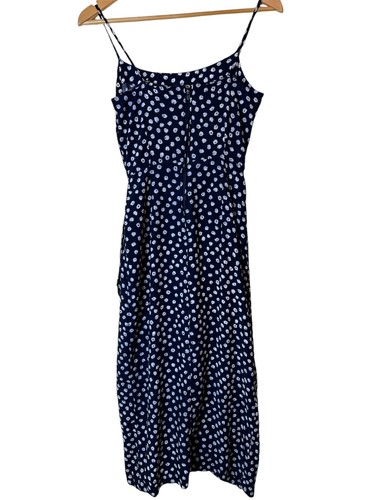 Vintage 310 Kleid Wickel Junior Mädchen Größe S marineblau geometrischer Reißverschluss hinten frech USA - Bild 5 von 10