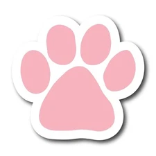 Magnet Me Up Light Pink Paw Print 5"x5" Car Magnet - Pet Gift, Rescue Support