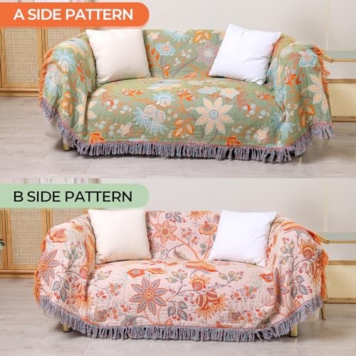Boho Fall Throw Blanket for Bed,100% Ultra Cotton Soft Breathable Bed Throw  - Bild 4 von 7