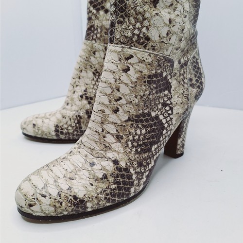 Sam Edelman SERAPHINA Knee High Boots Snake Womens 8.5 Roccia Almond Toe Heel - Picture 6 of 11