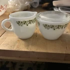 Vintage Corning Pyrex Crazy Daisy Spring Blossom Creamer & Sugar Bowl