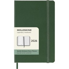 Moleskine,  Moleskine Pocket Myrtle Green 2026 Weekly Planner, 3.7'' X 5.65'', 1