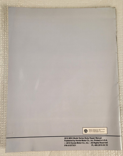 Acura 2010 MDX Body Repair Manual Factory Manual - Picture 2 of 2