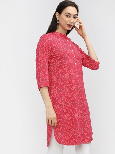Women's Pink & White Bollywood Tunic | Indian Wedding Festive Ethnic Top - Picture 4 of 7