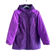 Lands' End Size XL 16 Purple Girls Squall Jacket Zip Front Coat Grow-A-Longs