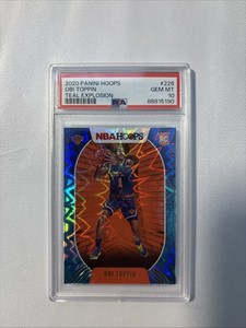2020-21 Panini NBA Hoops OBI TOPPIN Teal Explosion Rookie PSA 10 Gem Mint #226
