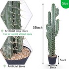 Artificial Cactus 39 Inch Fake Cacti Faux Plant with Black Planter