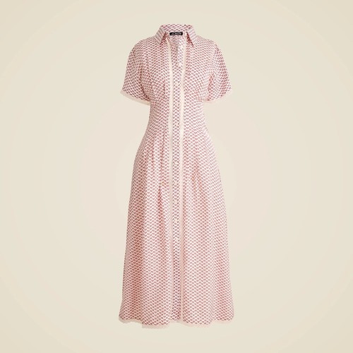 NWT!! J. CREW Wren Lace Trim Shirtdress Glossy Twill Floral Midi Preppy Size 8 - Picture 11 of 15