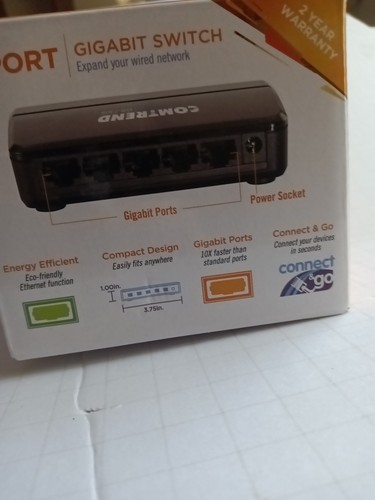 COMTREND 5-Port Gigabit Ethernet Switch GS-7305 New Connect & Go 301132-024 - Picture 2 of 4