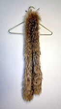 Roberto Cavalli Fox Fur Collar Wrap Gold Chains & Lock - 66"L X 4"W