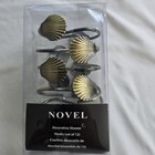 Seashell Shower Curtain Hooks Set Of 10 Gold Tone Metal Nautical Bathroom Decor