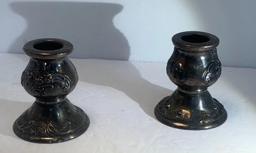 Par de candelabros Wallace barrocos plateados 736, LEER - Imagen 2 de 17