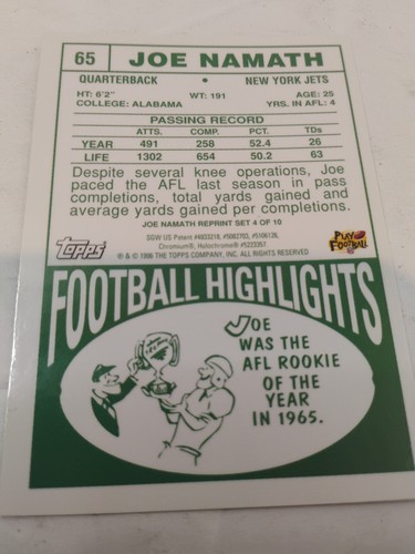 1996 Topps Stadium Club Finest Chrome Joe Namath Reprint Set (5) Cards HOF JETS - Picture 13 of 16