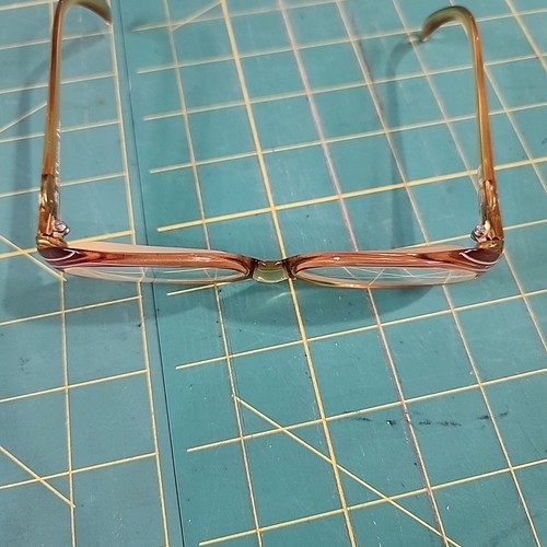 Vtg Christian Dior Amber Orange Lucite Butterfly Glasses Germany 2035 80 52 14 - Picture 16 of 24
