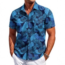 Men's Shirt Hawaiian Short Sleeve Shirt 3D Digital Print Holiday Printing