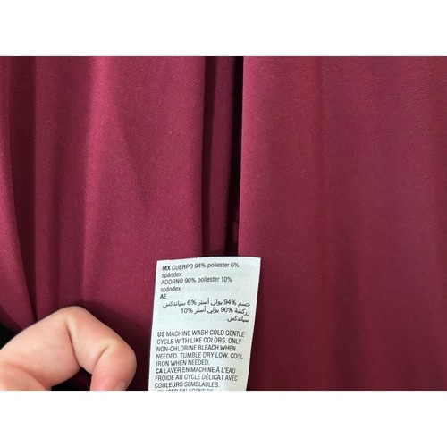 Alfani Burgundy Black Asymmetrical Tunic Top 1X Flowy Mature - Picture 8 of 8