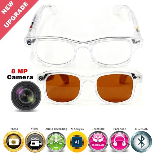 HD Video AI Gafas Inteligentes con Cámara y Bluetooth y Control Video - Imagen 1 de 24