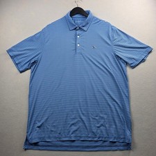 Vineyard Vines Mens Blue Striped Performance Polo Shirt Large Short Sleeve Golf