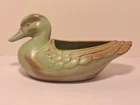 Vintage Frankoma Pottery Duck Planter # 208 Prairie Green 11.75" NN2347