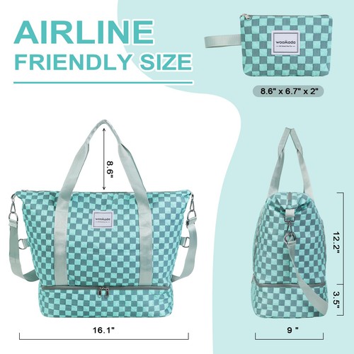 Weekender Bag for Women - Travel Duffel with Shoe Compartment & Wet Pocket, A... - Bild 2 von 6