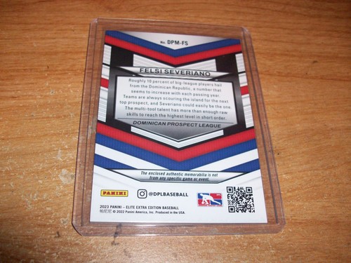 2023 Panini Elite Extra Edition DPL Baseball Felsi Severiano Patch Card /199 - Picture 3 of 3