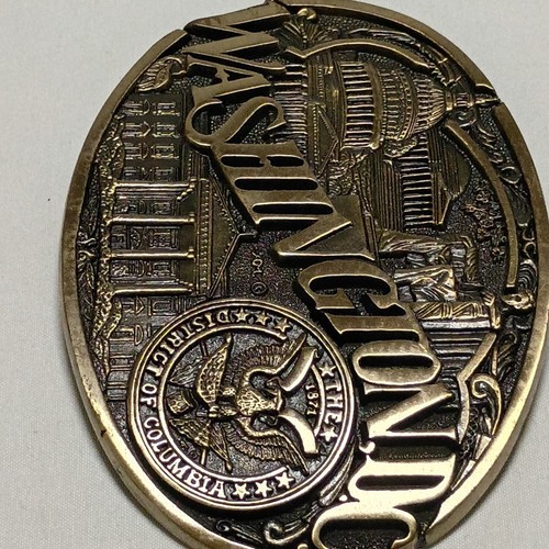 Washington DC District Of Columbia Seal ADM Brass Belt Buckle First Edition - Picture 16 of 19