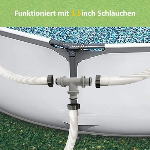 Raccordo a T per Tubo Piscina 38 Mm, Adattatore E Set Di Collegamento per Intex - Foto 10 di 10