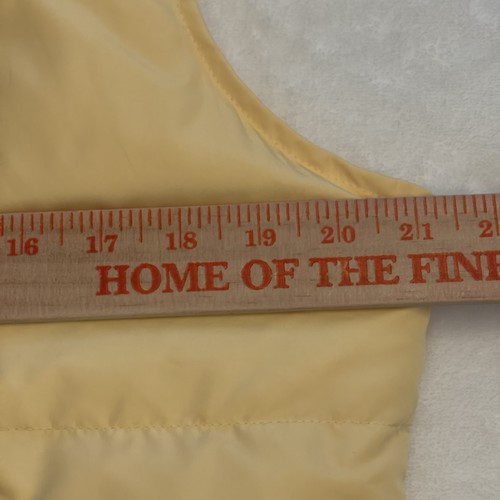 Chaleco acolchado Talbots para mujer M cremallera completa relleno bolsillos amarillos con capucha - Imagen 5 de 11