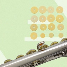16 in 1 Replacement Elastic Wood Flute Instrument Pads Light Yellow flute pad