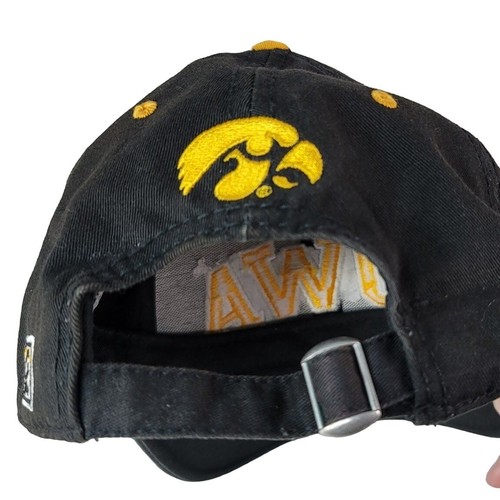 Cappello The Game Iowa Occhi di Falco Strapback Nero Oro Taglia Unica Adj Cotone Ricamato - Foto 5 di 11