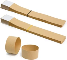 Blank Kraft Currency Straps - Money Bands for Bill Wrappers, Self Adhes