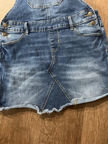 GIRLS 12R BLUE DENIM OVERALL MINI SKIRT, SKIRTALLS YOUTH BOHO Large So Cal - Picture 3 of 7