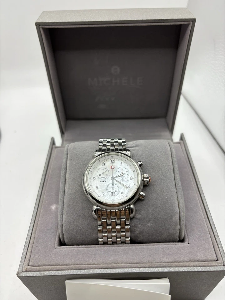 Michele CSX 36mm Chronograph Stainless Steel MW03C00A0025 Watch Swiss W/ Box - Image 3 of 4