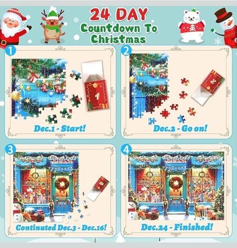 XMAS SHOP Weihnachten Adventskalender Das Puzzle, 1008 Teile Weihnachten - 24 - Bild 3 von 11