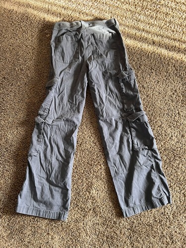 Abercrombie kids grey gray cargo pants size girls 13/14 - Picture 2 of 2
