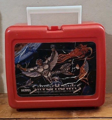 Vintage SILVERHAWKS Plastic Lunchbox & Thermos + 1987 Complete - Picture 2 of 7