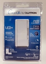 Lutron Diva Smart Dimmer Switch - White (DVRF-6L-WH-R)