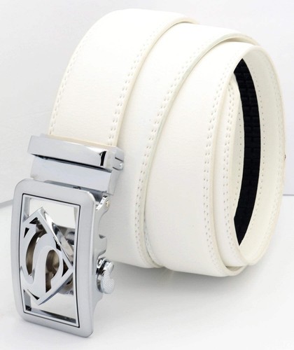 Mens Superman Leather Belts Superhero Automatic Ratchet Belt Buckle Men Q07 - Picture 112 of 123
