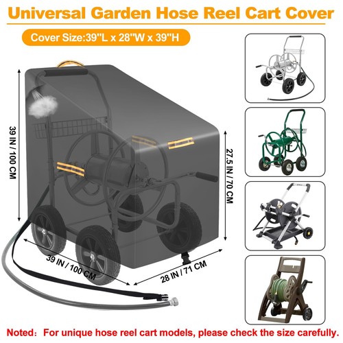 Garden Hose Reel Cart Cover420D Heavy Duty Hosepipes Cover for Garden with - Picture 6 of 7