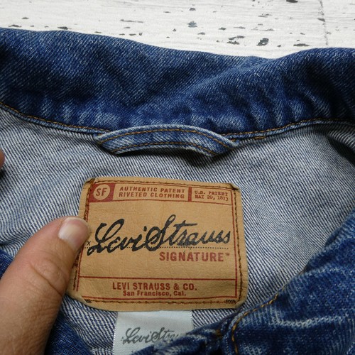Levi Strauss Signature Jacket Uomo Grande Denim Camionista Cappotto Jeans Classico - Foto 3 di 8