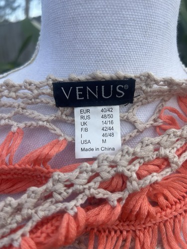VENUS Häkeltop offen Strick Kurzarm Topper gestreift Beachy Größe M - Bild 5 von 6