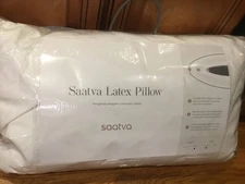SAATVA LATEX PILLOW QUEEN Size 18x28 ORGANIC COTTON Luxury HIGH LOFT $165