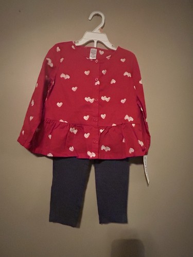 Carter’s 3t Heart Shirt Valentines Outfit NWT Legging Jean
