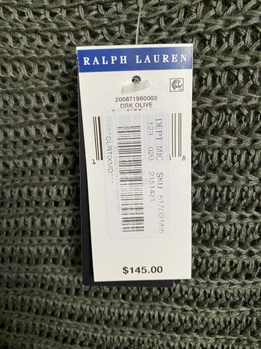 Lauren Ralph Lauren Womens Short Sleeve Sweater Linen Dark Olive Green S/P NWT - Picture 4 of 12