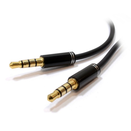 PRO 4 Pol 3,5mm Klinkenstecker Männlich Audio Kabel TPE Gummi Leitung Gold 2m - Bild 23 von 24