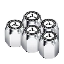 Car Tire Valve Stem Caps for Mercedes-Benz with Dust Covers and Metal Caps 5pcs